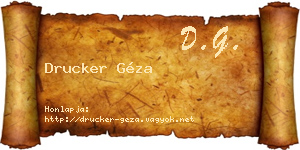 Drucker Géza névjegykártya