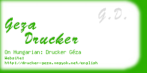 geza drucker business card