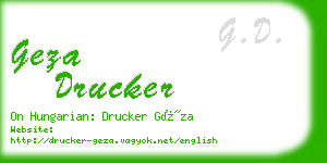 geza drucker business card